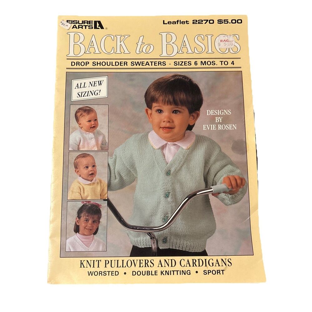 Leisure Arts Back To Basics Leaflet 2270 Sweater Pattern Toddler Evie Rosen Kids